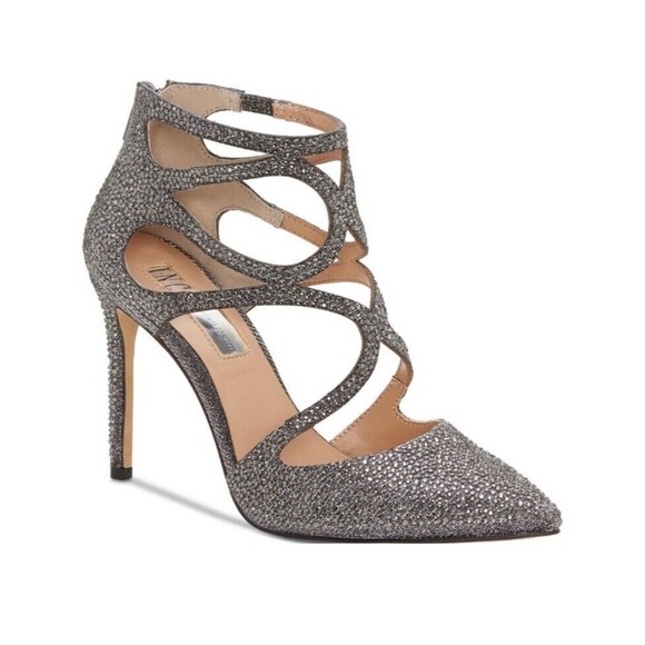 INC. International Concepts Kaffe2 Silver Rhinestone Pumps Pointed Toe Sz 9 NWOB - Picture 1 of 15